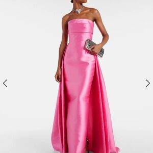 Elegant Pink Strapless Evening Gown